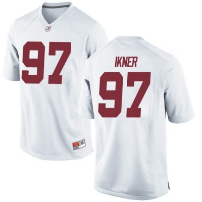 Men's Alabama Crimson Tide #97 LT Ikner White Replica NCAA College Football Jersey 2403RPQI5